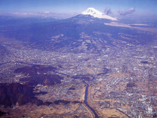 清水町や柿田川の航空写真１