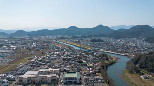 湯川の空撮画像