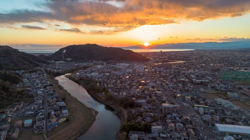 春の夕景1