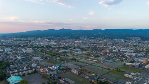 初夏の夕景2の空撮画像