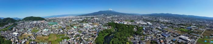 堂庭区上空から撮影したパノラマ写真１