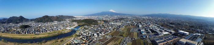 湯川区上空から撮影したパノラマ写真