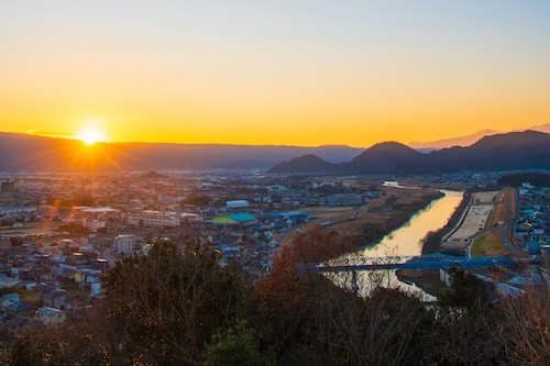 本城山山頂からの景色（冬）の画像
