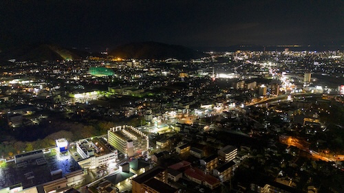 冬の夜景4の空撮画像