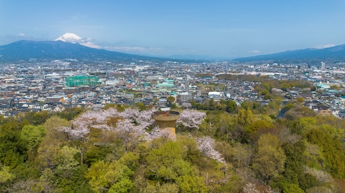 本城山（春）の空撮画像１