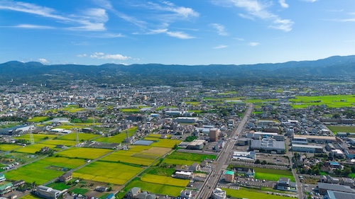 堂庭・久米田・卸団地の空撮画像
