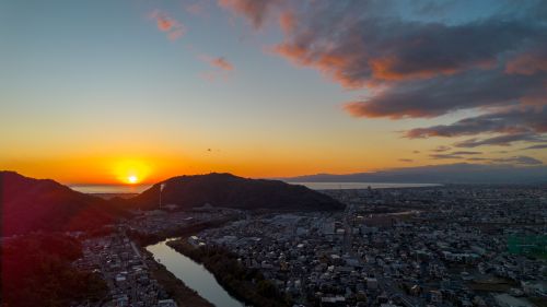 秋の夕景の画像1