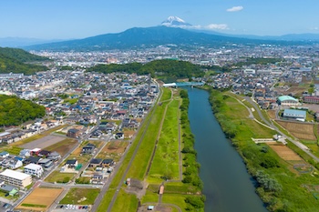 狩野川ふれあい広場の空撮画像