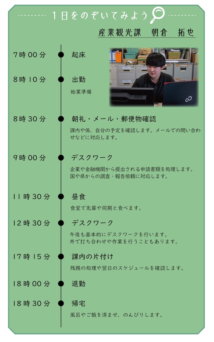 産業観光課職員の1日のスケジュール