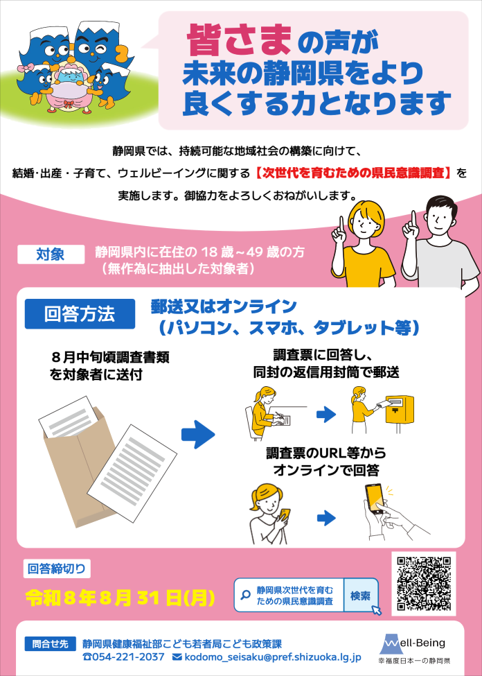 次世代を育むための県民意識調査チラシ